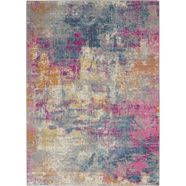 Palacedesigns 4 x 6 ft. Ivory & Multi Color Abstract Area Rug PA3648357 - main